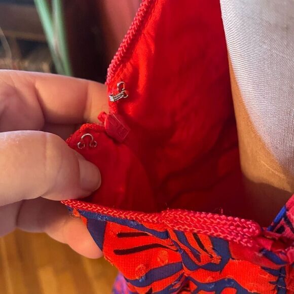 ALEXIS for TARGET | red & blue lightweight v neck maxi tropical leaf tie summer - Picture 13 of 15